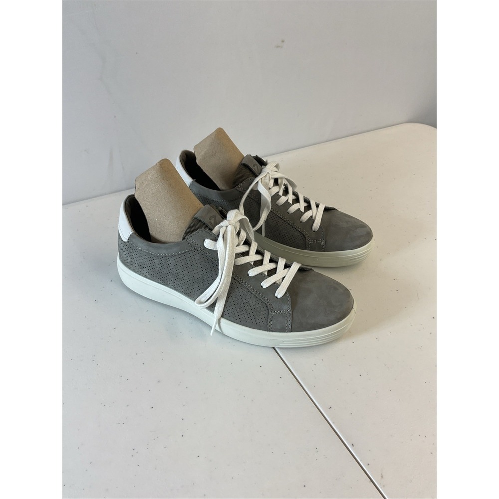 Ecco Shoes‎ Men Size 40 Us 7Gray Soft Classic Perf Sneaker Leather Casual